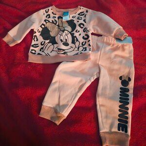 Disney Baby Minnie Mouse Baby Girl 2-Piece Pant Set NWT 12M